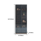 Amber Glass Door Wood Display Cabinet with Wine Storage