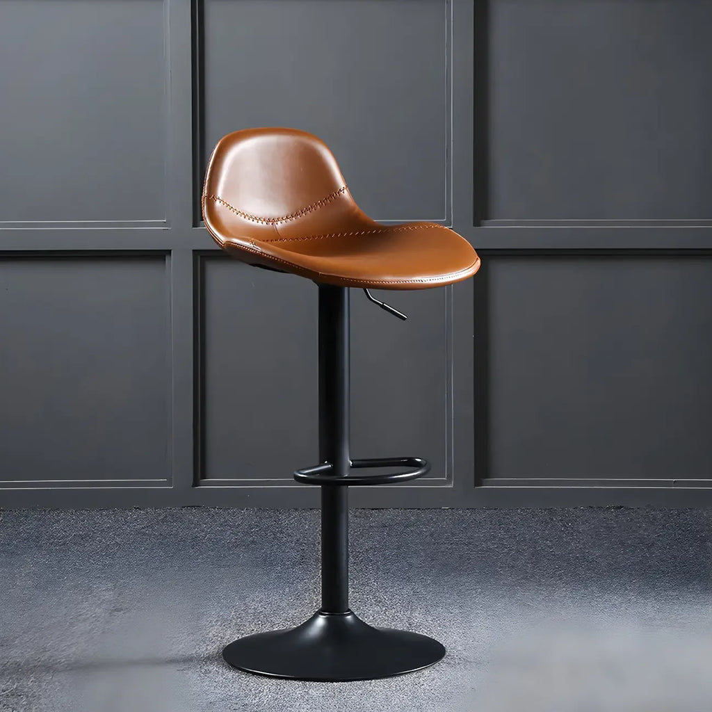 Modern Leather Adjustable Bar Stools with Footrest for Home Bar