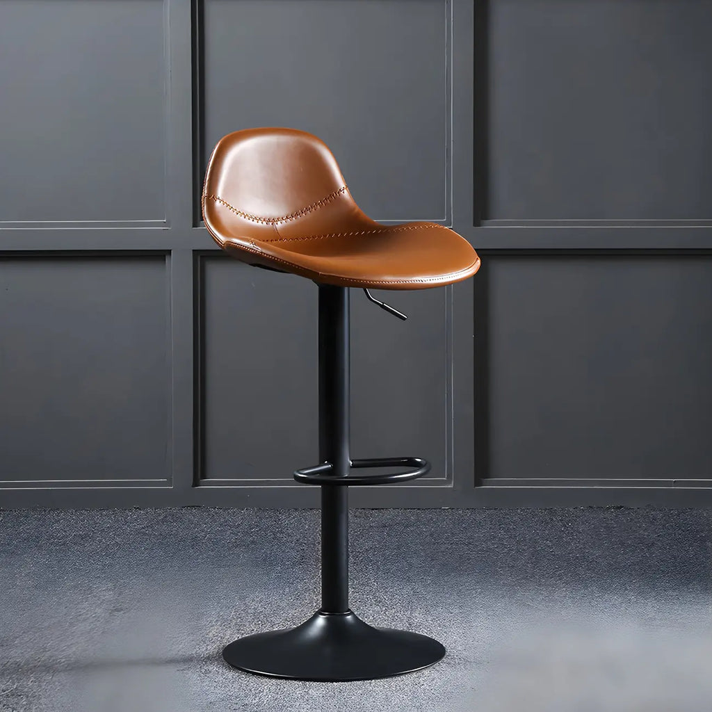 Modern Leather Adjustable Bar Stools with Footrest for Home Bar