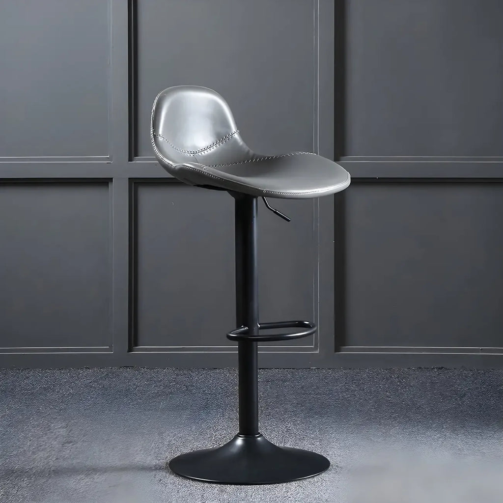 Modern Leather Adjustable Bar Stools with Footrest for Home Bar