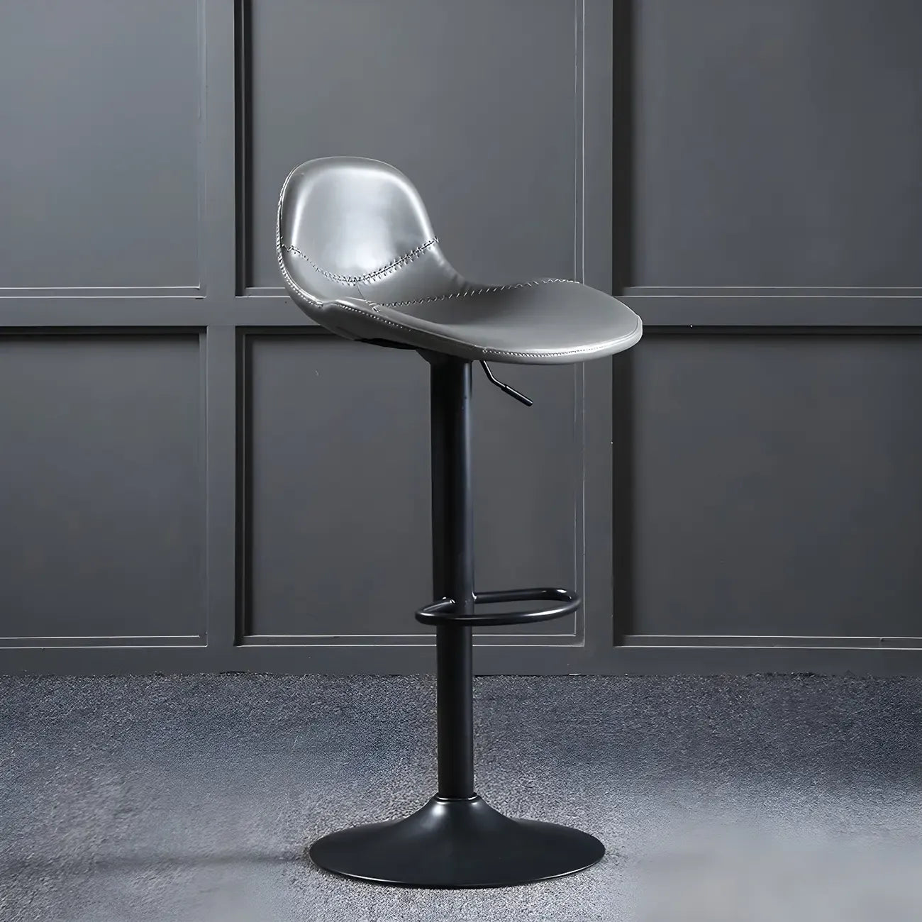 Modern Leather Adjustable Bar Stools with Footrest for Home Bar