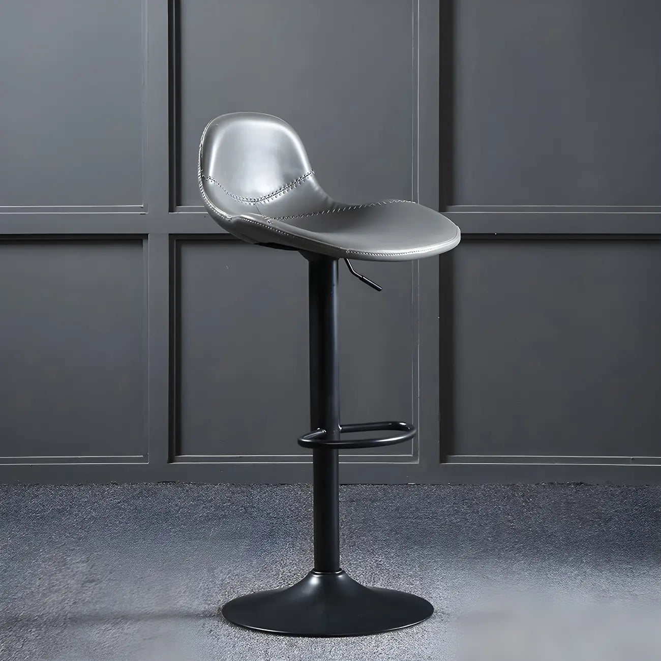 Modern Leather Adjustable Bar Stools with Footrest for Home Bar