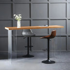 Modern Leather Adjustable Bar Stools with Footrest for Home Bar