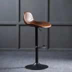 Modern Leather Adjustable Bar Stools with Footrest for Home Bar