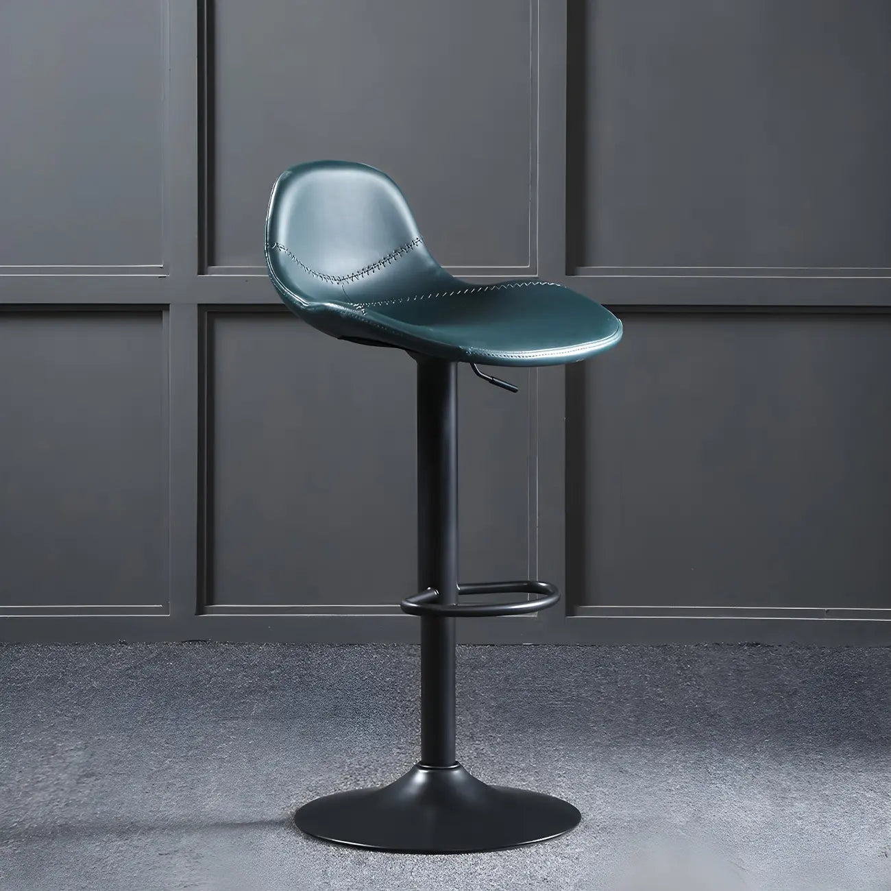 Modern Leather Adjustable Bar Stools with Footrest for Home Bar