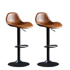 Modern Leather Adjustable Bar Stools with Footrest for Home Bar