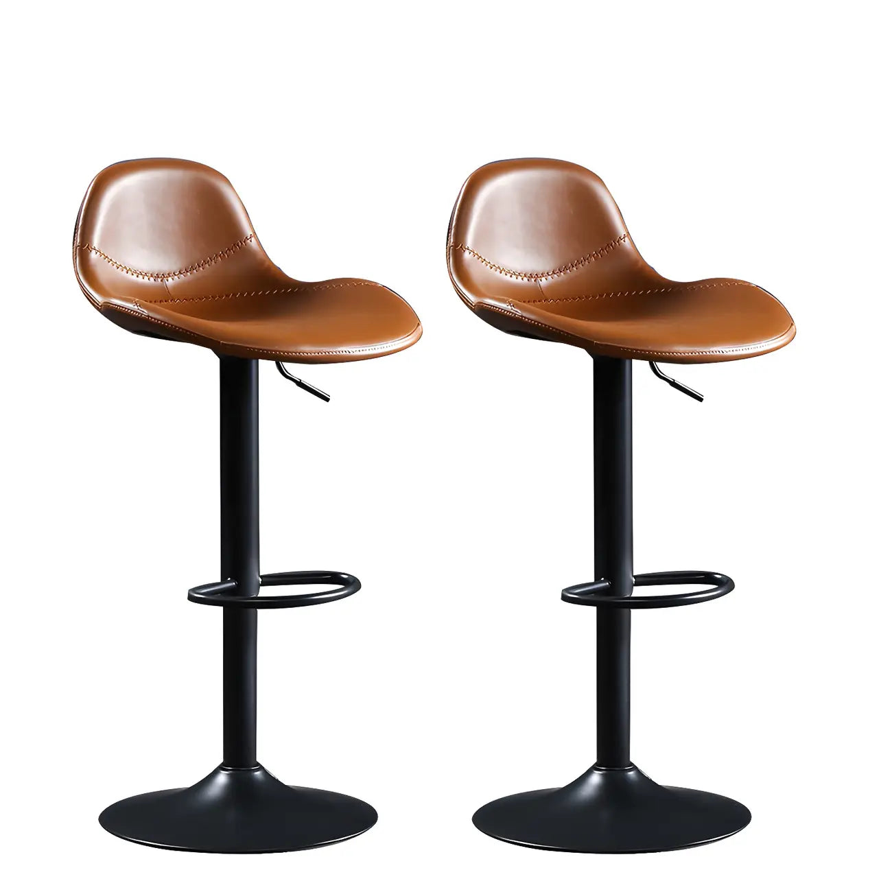 Modern Leather Adjustable Bar Stools with Footrest for Home Bar