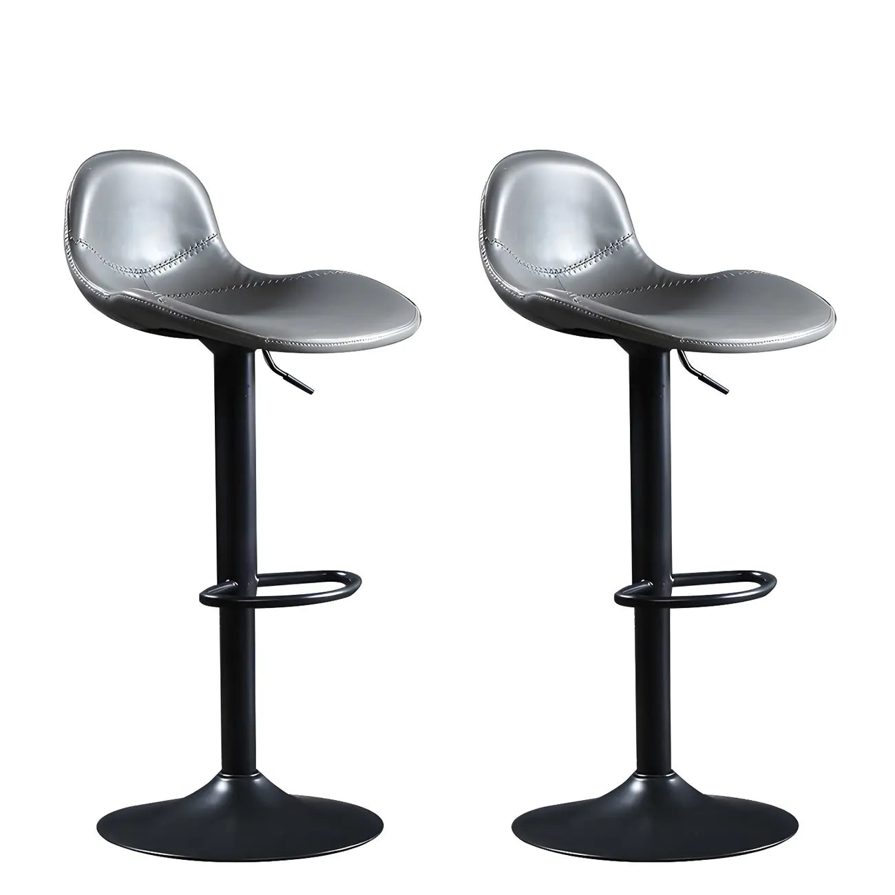 Modern Leather Adjustable Bar Stools with Footrest for Home Bar