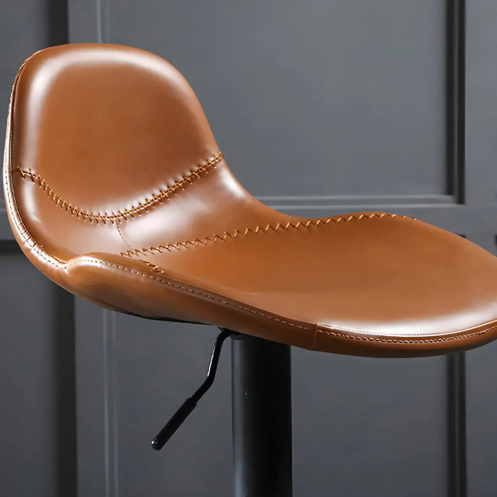 Modern Leather Adjustable Bar Stools with Footrest for Home Bar