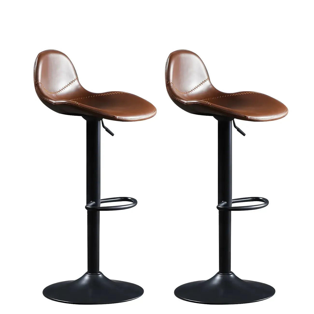 Modern Leather Adjustable Bar Stools with Footrest for Home Bar