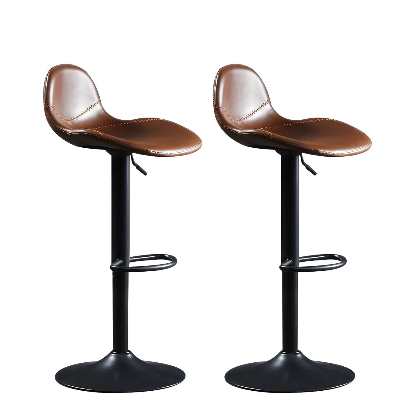 Modern Leather Adjustable Bar Stools with Footrest for Home Bar