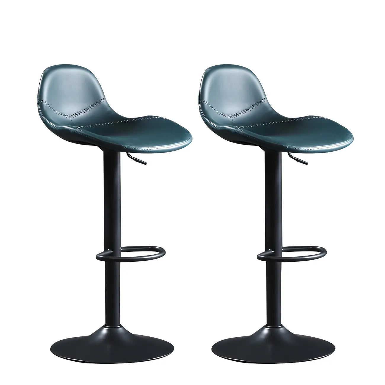Modern Leather Adjustable Bar Stools with Footrest for Home Bar