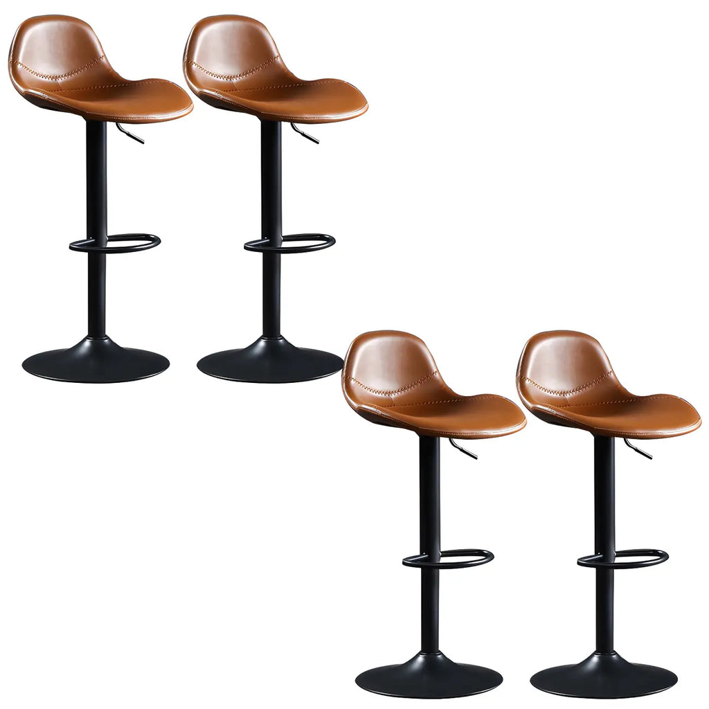 Modern Leather Adjustable Bar Stools with Footrest for Home Bar