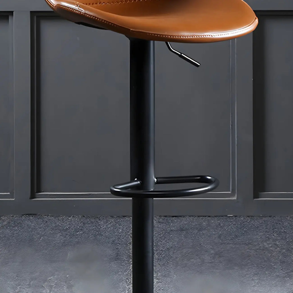 Modern Leather Adjustable Bar Stools with Footrest for Home Bar