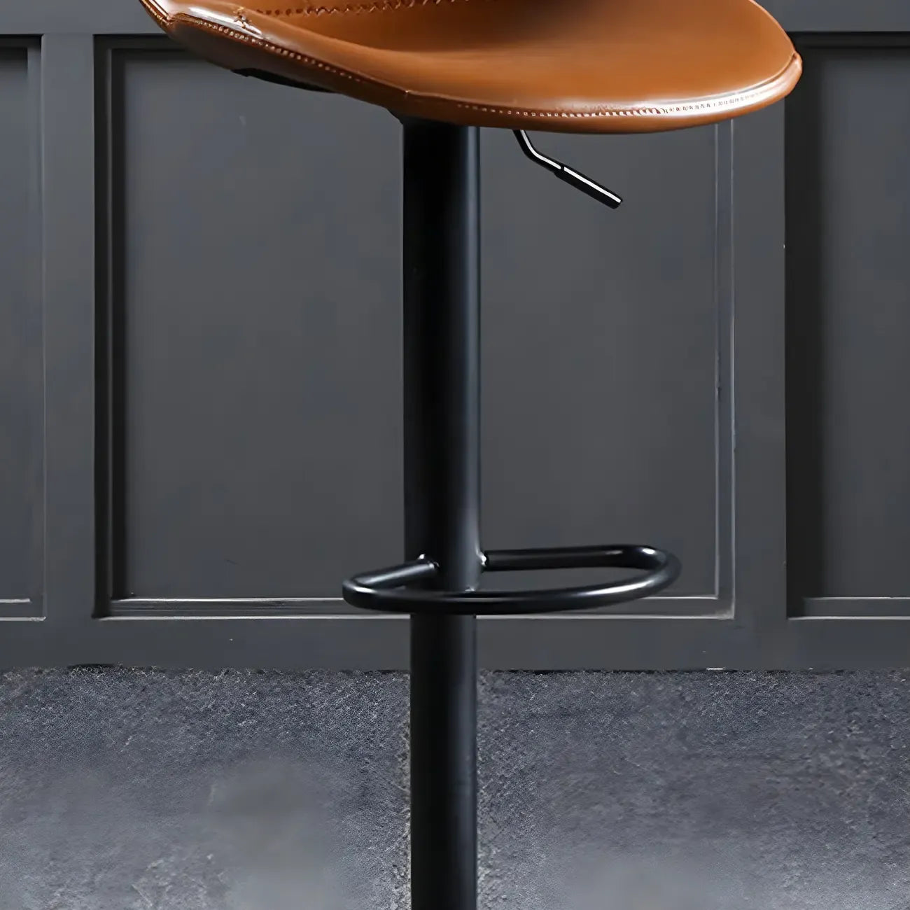 Modern Leather Adjustable Bar Stools with Footrest for Home Bar