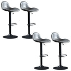 Modern Leather Adjustable Bar Stools with Footrest for Home Bar