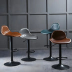 Modern Leather Adjustable Bar Stools with Footrest for Home Bar