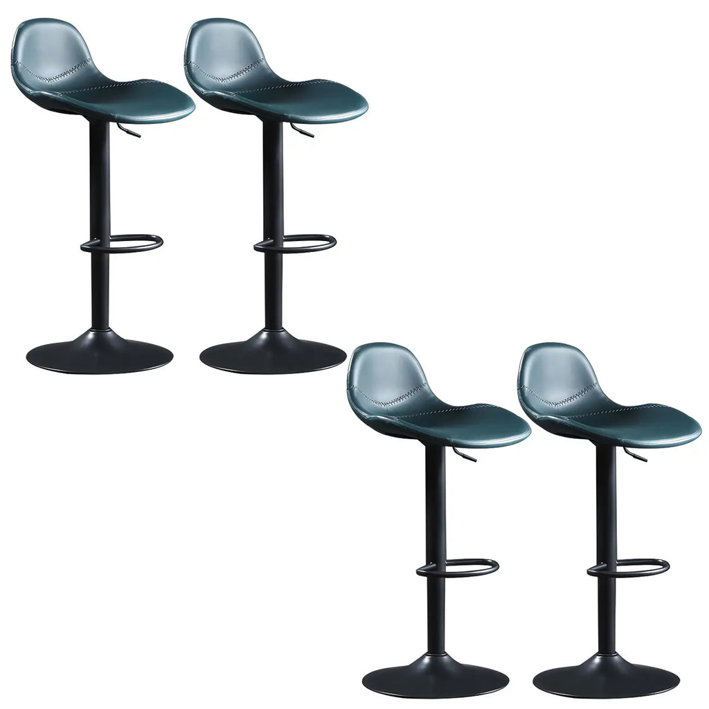 Modern Leather Adjustable Bar Stools with Footrest for Home Bar