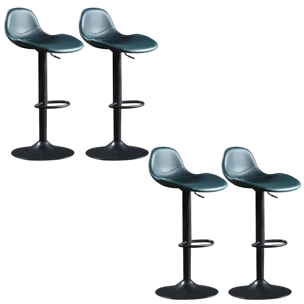 Modern Leather Adjustable Bar Stools with Footrest for Home Bar