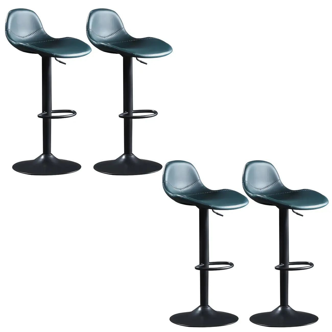Modern Leather Adjustable Bar Stools with Footrest for Home Bar