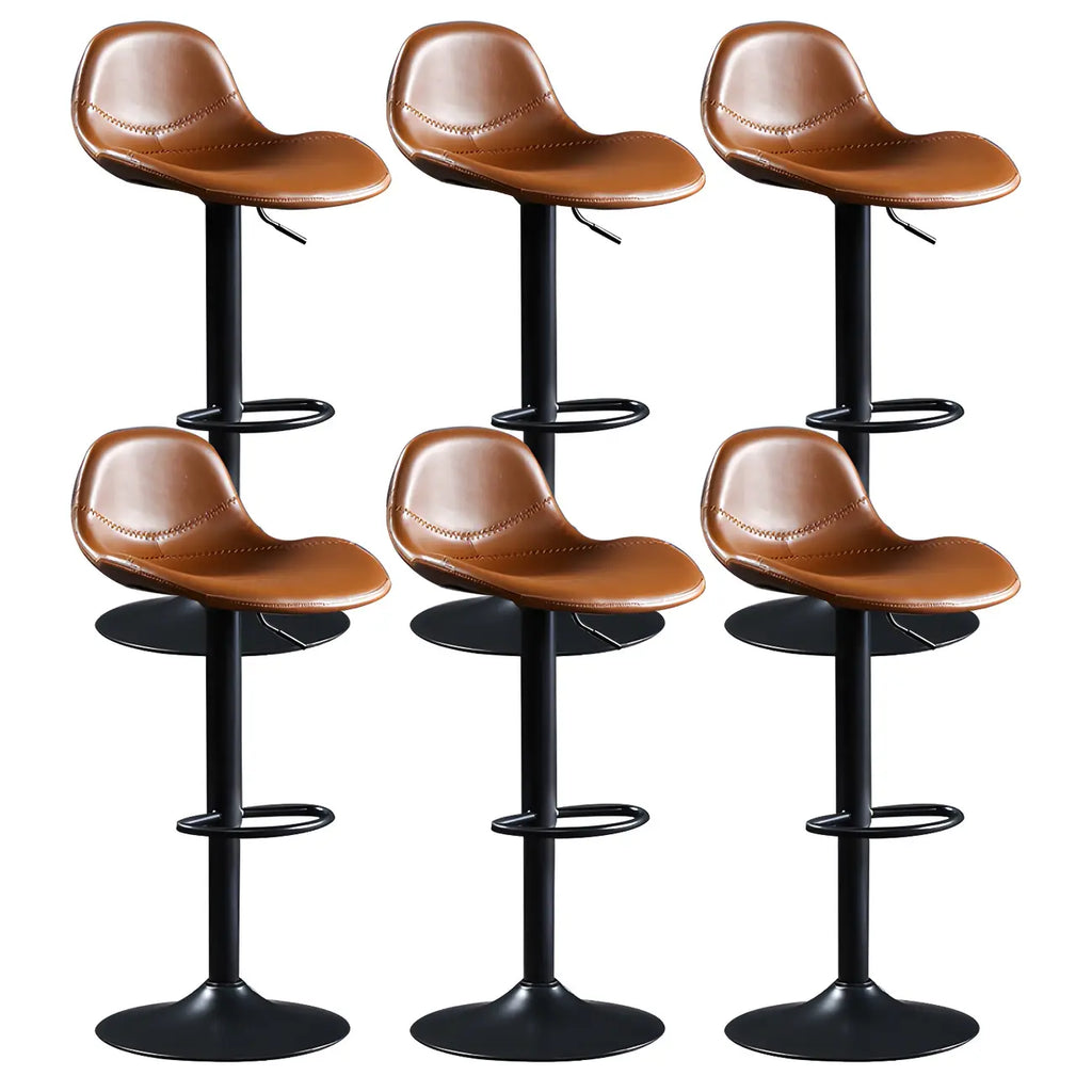 Modern Leather Adjustable Bar Stools with Footrest for Home Bar