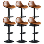 Modern Leather Adjustable Bar Stools with Footrest for Home Bar