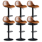 Modern Leather Adjustable Bar Stools with Footrest for Home Bar