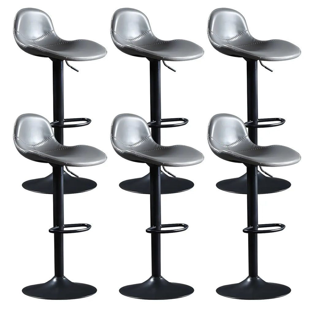 Modern Leather Adjustable Bar Stools with Footrest for Home Bar
