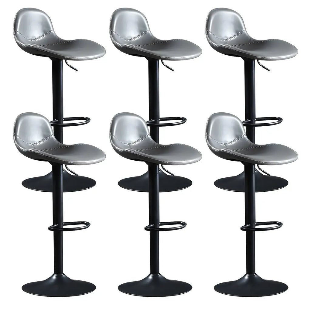 Modern Leather Adjustable Bar Stools with Footrest for Home Bar
