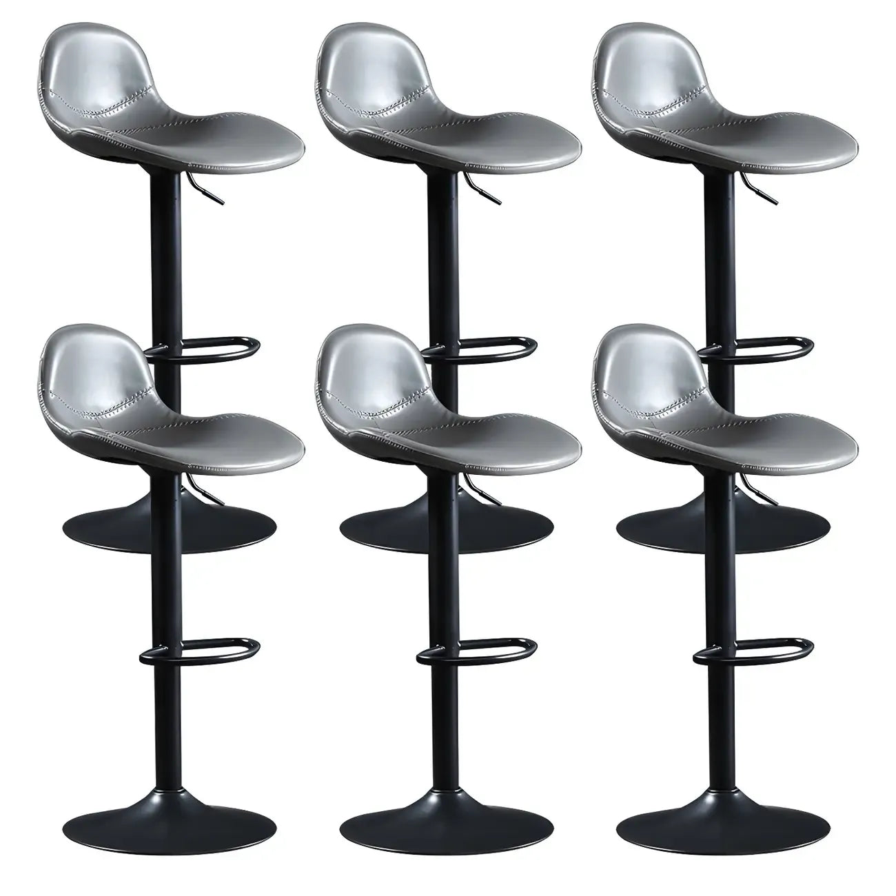 Modern Leather Adjustable Bar Stools with Footrest for Home Bar