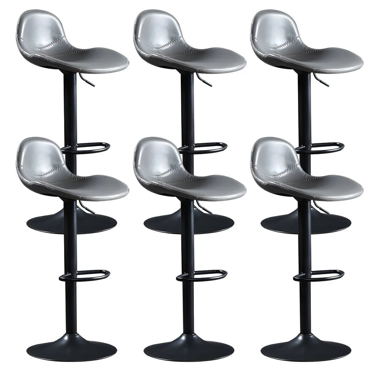 Modern Leather Adjustable Bar Stools with Footrest for Home Bar