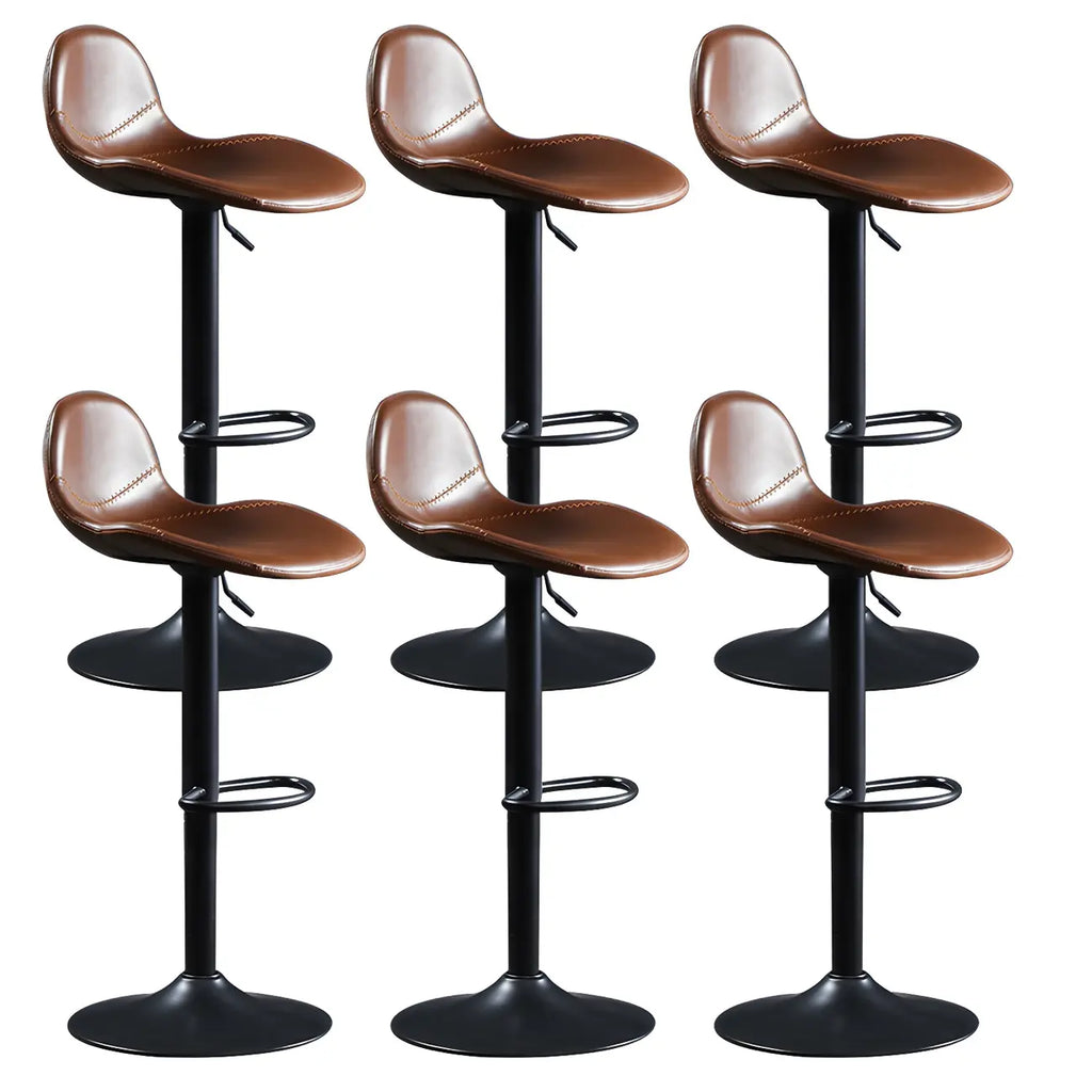 Modern Leather Adjustable Bar Stools with Footrest for Home Bar