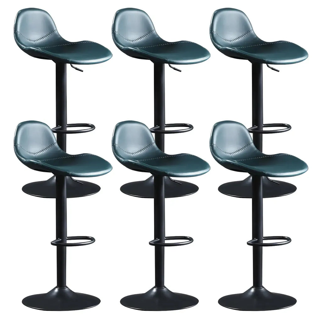 Modern Leather Adjustable Bar Stools with Footrest for Home Bar
