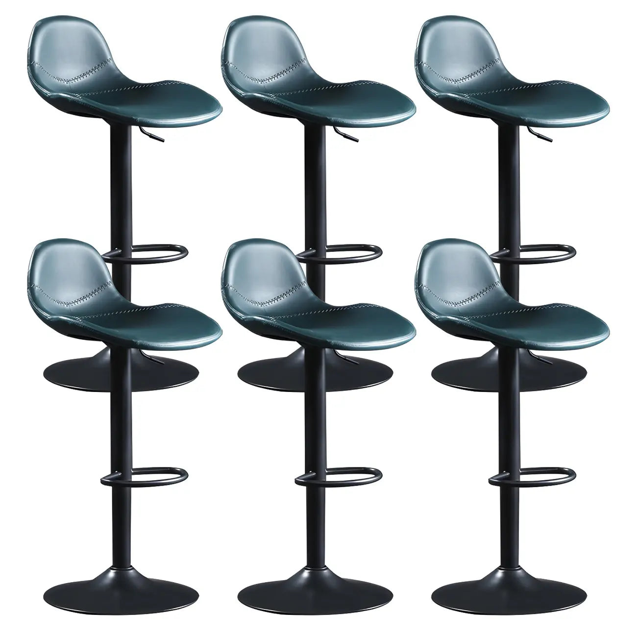 Modern Leather Adjustable Bar Stools with Footrest for Home Bar