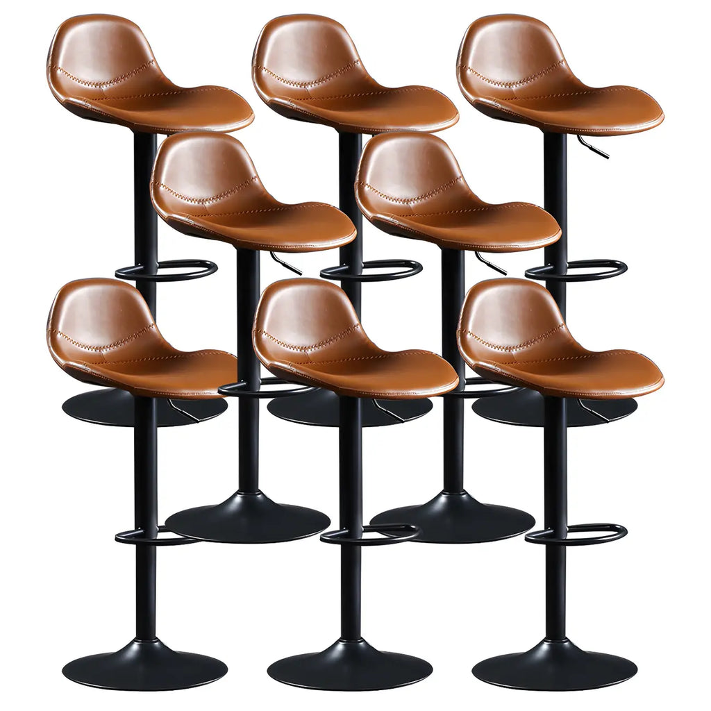Modern Leather Adjustable Bar Stools with Footrest for Home Bar