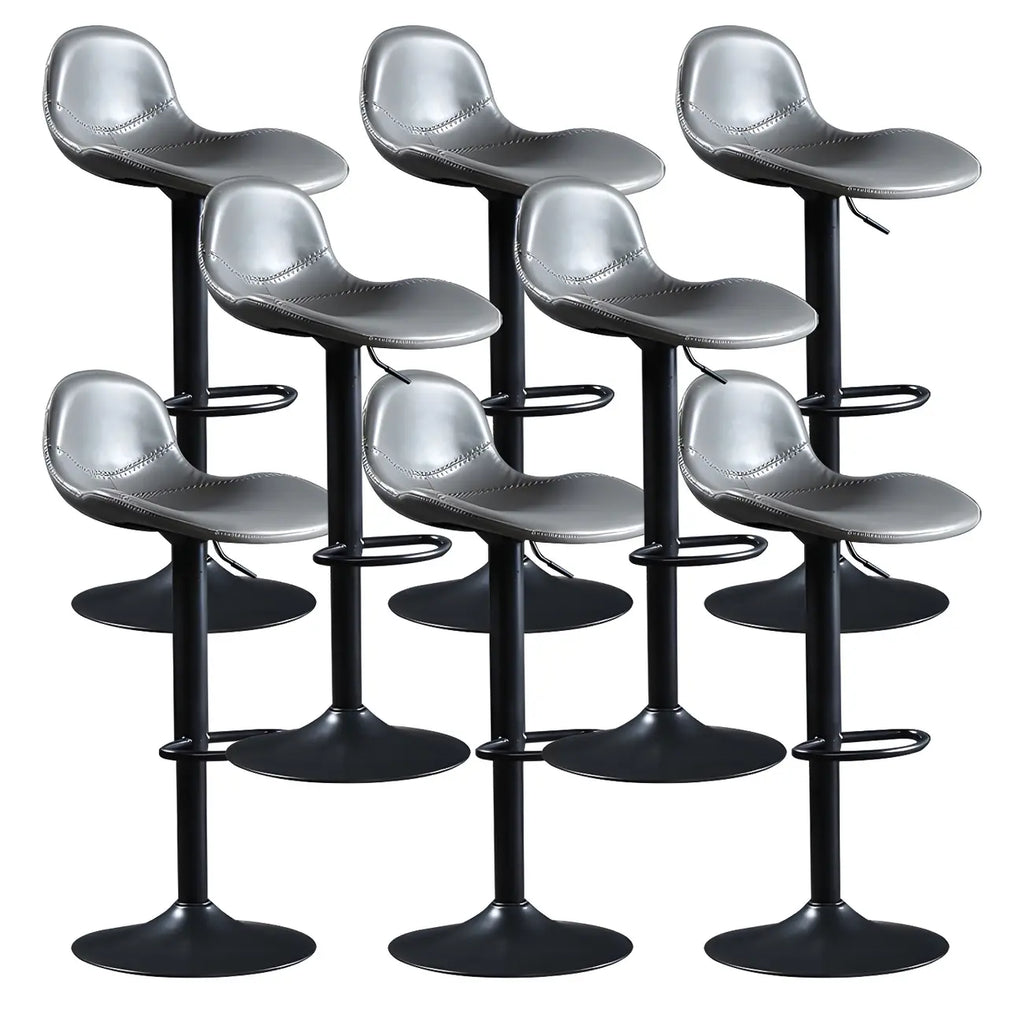 Modern Leather Adjustable Bar Stools with Footrest for Home Bar