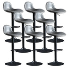 Modern Leather Adjustable Bar Stools with Footrest for Home Bar