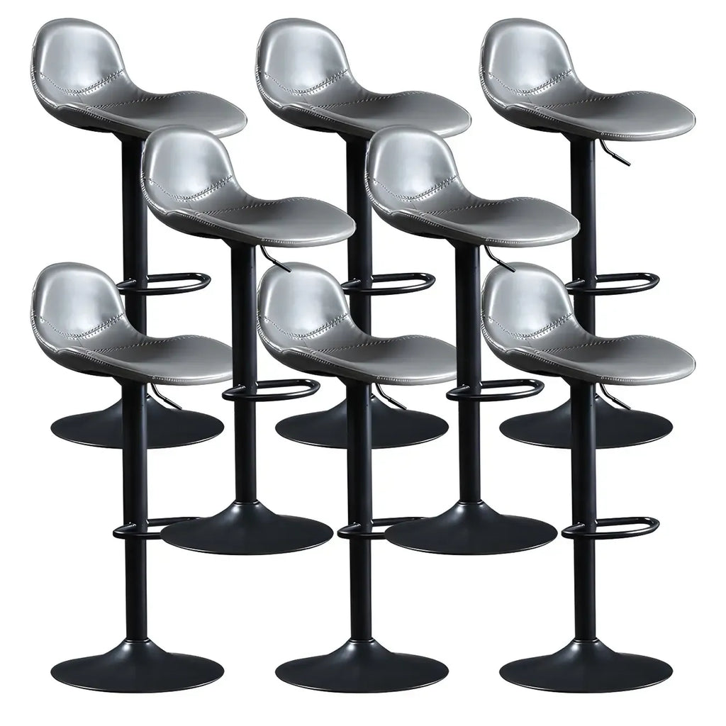 Modern Leather Adjustable Bar Stools with Footrest for Home Bar