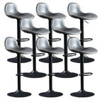 Modern Leather Adjustable Bar Stools with Footrest for Home Bar