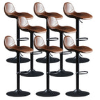 Modern Leather Adjustable Bar Stools with Footrest for Home Bar