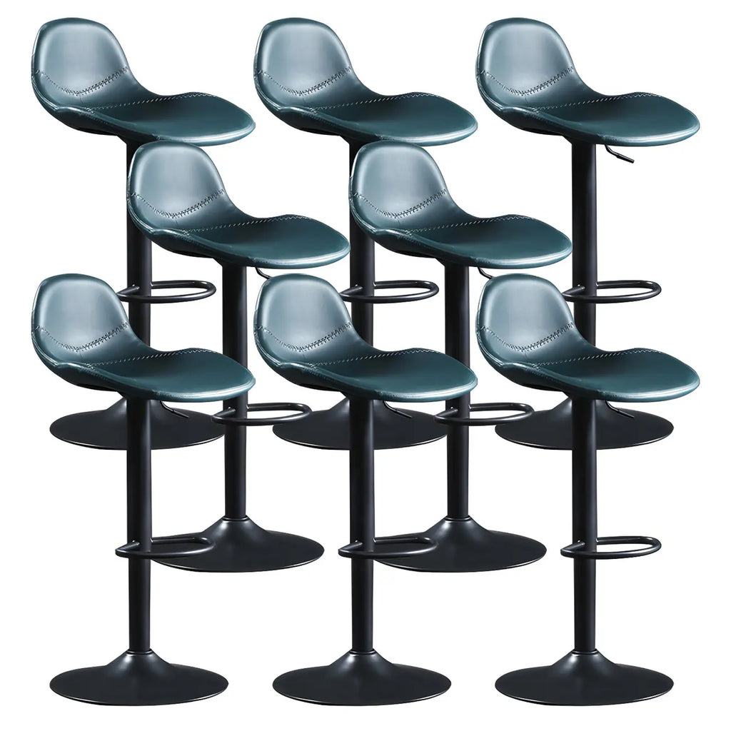 Modern Leather Adjustable Bar Stools with Footrest for Home Bar