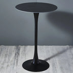 Simple White Round Metal Small Cocktail Bar Table