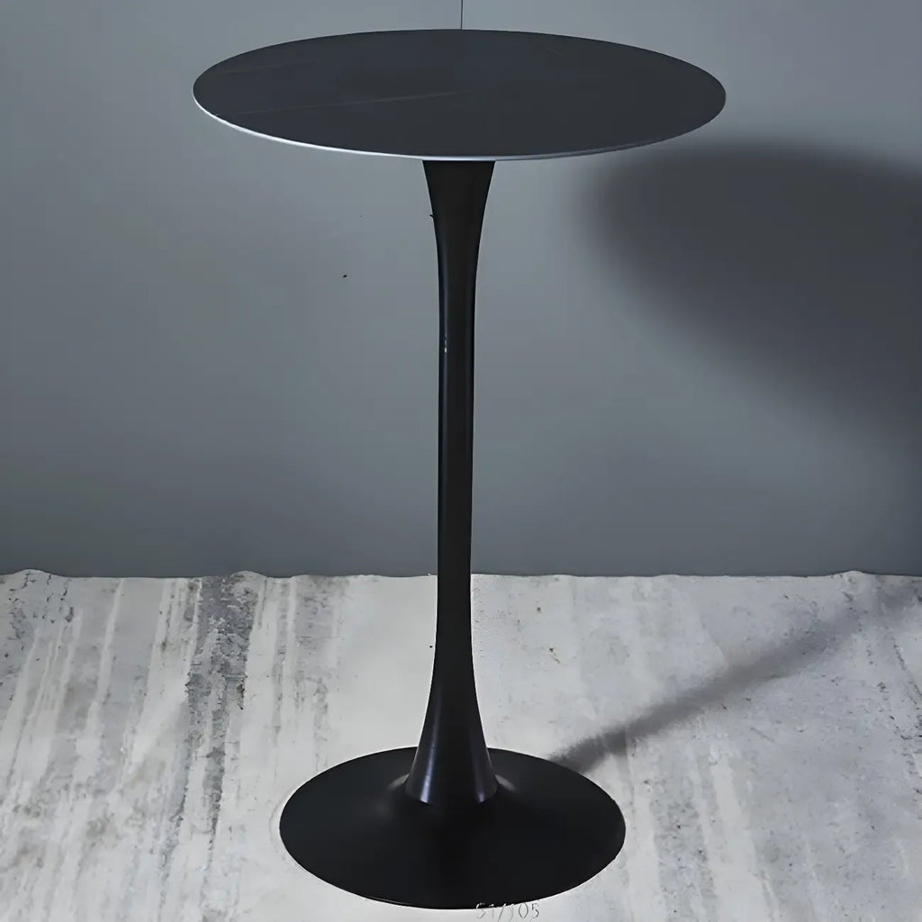 Simple White Round Metal Small Cocktail Bar Table