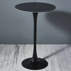 Simple White Round Metal Small Cocktail Bar Table