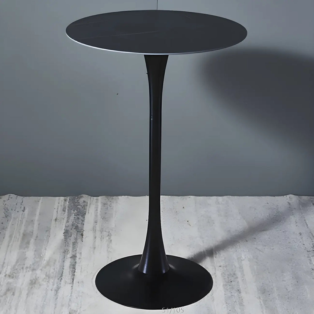 Simple White Round Metal Small Cocktail Bar Table