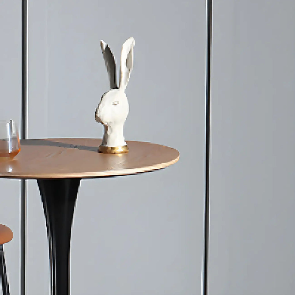 Simple White Round Metal Small Cocktail Bar Table