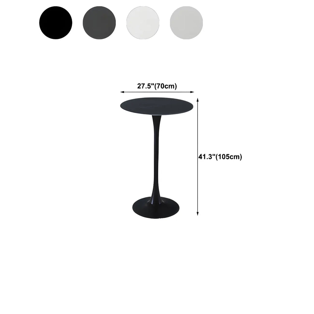 Simple White Round Metal Small Cocktail Bar Table