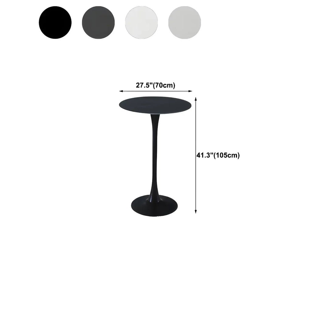 Simple White Round Metal Small Cocktail Bar Table