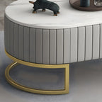 79 Glam Grey Marble Storage TV Stand with Legs