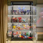 Modern Glass Black Curio Cabinet with Adjustable Shelves